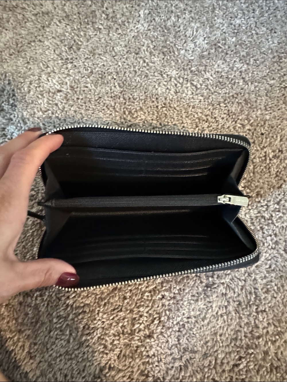 Coach Black Zip-Around Wallet with Front Card Pocket - Picture 3 of 5
